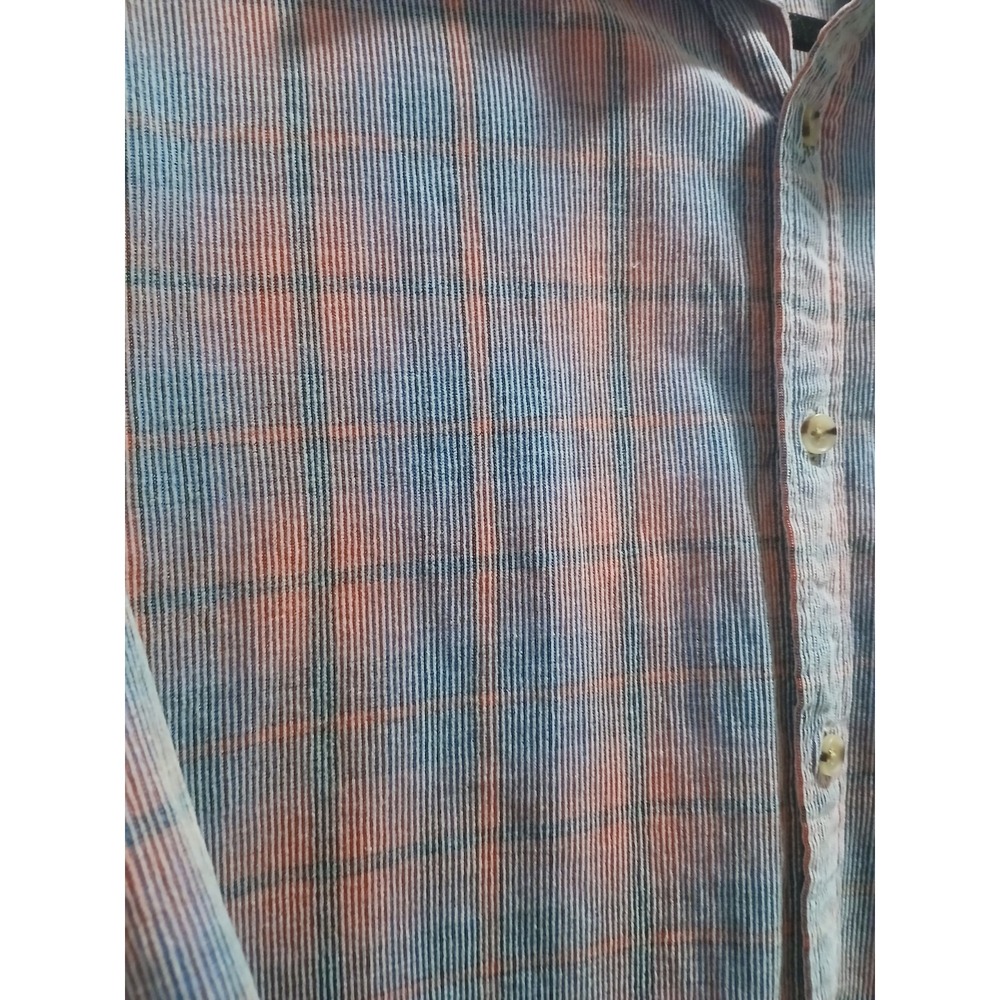 Marine Layer Plaid Button Down Light Corduroy Shirt Men's Size Medium Cotton - Picture 4 of 7